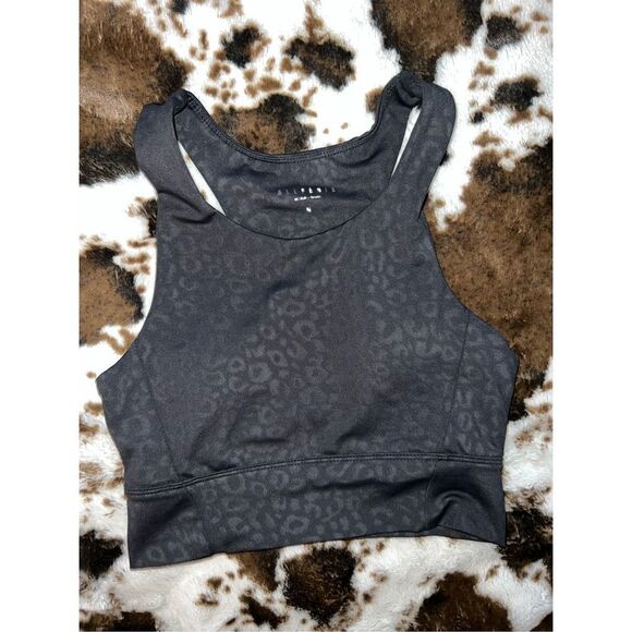 Anthropologie All Fenix Longline Sports Bra Leopard Print - Picture 1 of 3